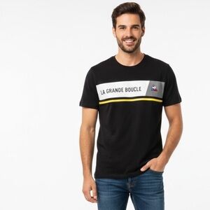 Le Coq Sportif Tour de France "La Grande Boucle" Black T-Shirt - Size XL